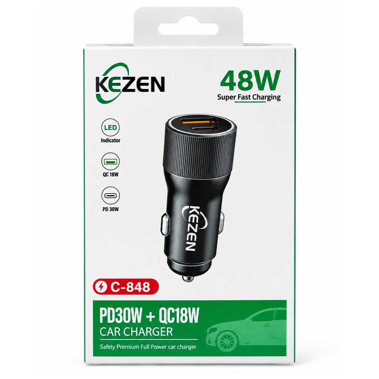 شارژر فندکی کزن KEZEN C848 شارژر فندکی کزن KEZEN C848